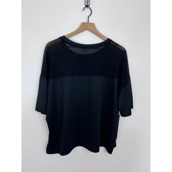 Bebe Sport Mesh Shoulder Black Logo Top Size 2X - Picture 6 of 8
